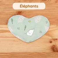 Cœur supplémentaire pour doudou Bee Doux motif Éléphants